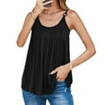 thumbnail image 2 of cfhntfmh Women's Camisole Tops Scoop Neck Sleeveless Flowy Tops Backless Pleated Adjustable Spaghetti Strap Shirts, 2 of 6