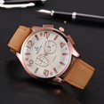 thumbnail image 3 of Reloj de cuarzo de cuero PU con esfera redonda de negocios para hombres digitales clásicos de moda (café), 3 of 3