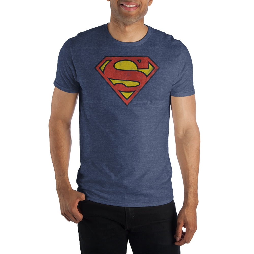 tykkelse Vær venlig Bopæl Superman Mens Logo T-Shirt Navy Heather T-Shirt-X-Large - Walmart.com