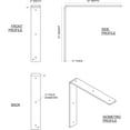 thumbnail image 2 of Ekena Millwork BKTM02X12HAPWH Support en Acier Hamilton, 2"L x 12"P x 12"H, Base Blanche, 2 of 5