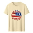 thumbnail image 4 of HOMADLES Independence Day Shirts for Men Flag Graphic Crewneck Muscle Soft Stretch Short Sleeve Beige 2XL, 4 of 5