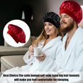 thumbnail image 4 of NUZYZ Nightcap with Elastic Wide Band Extra Large Sleeping Satin Bonnet Smooth High Density Women Braids Curly Night Hat Sleeping Cap for Home Salon,Khaki, 4 of 8