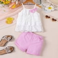 thumbnail image 2 of TAmten Toddler Baby Girl Clothes Summer Outfits Ruffle Sleeveless Shirt Kid Short Set for Girl(Pink,3-4 Years), 2 of 8