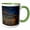 Green/White, variant on 3drose, Nyc Bridges at Night, 11oz Two-tone Green Mug
