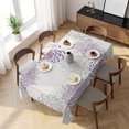 thumbnail image 3 of Purple Grey Chrysanthemum Table Cloth Waterproof Tablecloths, Farmhouse Botanical Floral Modern Tablecloth Dining Table Cover for Kitchen Party Tabletop Outdoor, Rectangle Tablecloth 54x108 Inch, 3 of 9