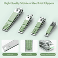 thumbnail image 3 of ILAVYO 22pcs Manicure Set, Stainless Steel Nail Clippers with Leather Case, Portable Travel Grooming Pedicure Kit for Women and Men, 3 of 7