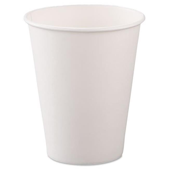 SOLO CUP Disposable Hot Cup,8 oz.,White,PK1000 378W2050
