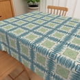 thumbnail image 4 of Nanqianyi Teal Green Grid Print Rectangle Tablecloth,70x60 Inch,Waterproof Oilproof Machine Washable Table Cover, 4 of 6