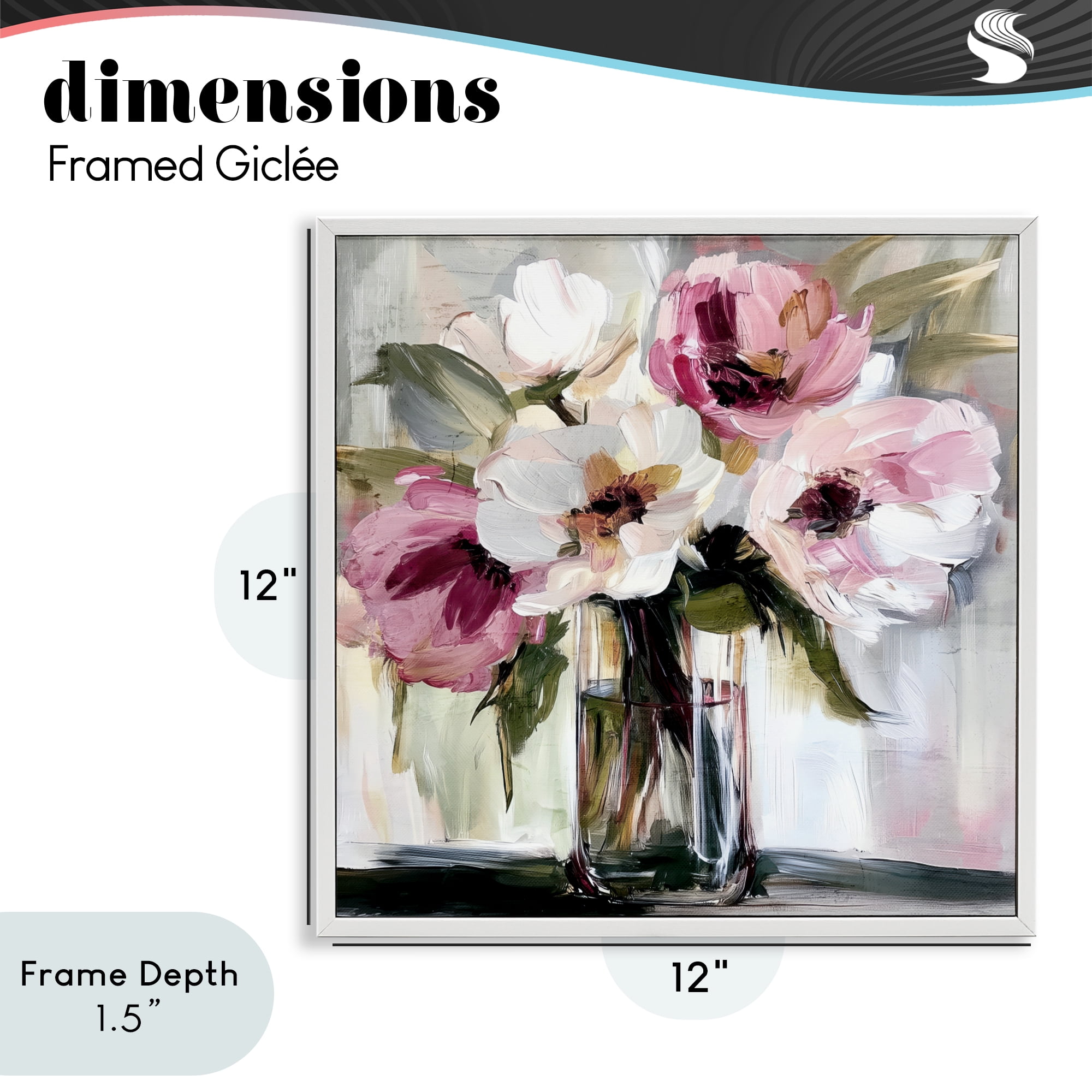 Stupell Industries Resonance Flower Vase White Framed Giclee Art, design by Annabelle Hall