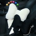 thumbnail image 5 of Internet celebrity ribbon cotton and linen bow headrest neck pillow waist support autumn and winter cute backrest cushion car pillow car hug, 5 of 5