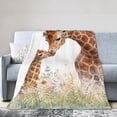 thumbnail image 3 of Giraffe Family Love Blanket Safari Wildlife Floral Art Mother Day Gift Soft Cozy Fleece Throw Blanket 50x40, 3 of 6
