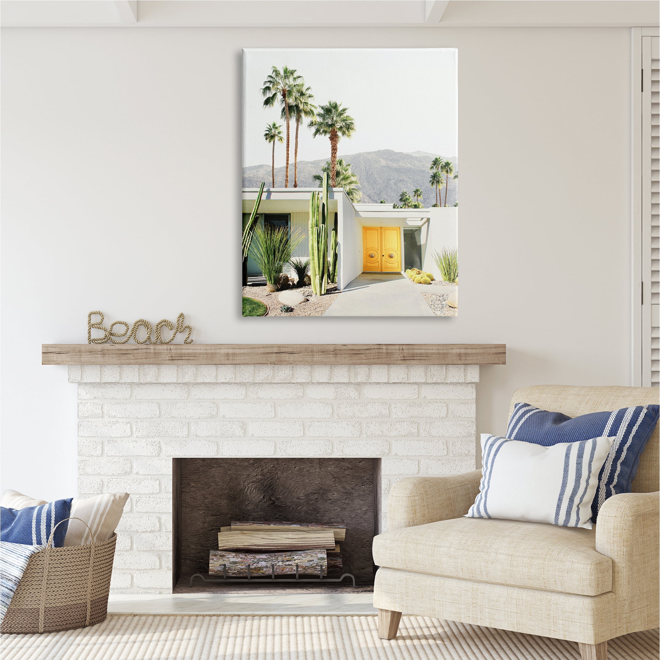 Stupell Industries Palm Springs House Photography Botanical & Floral Photography Gallery Wrapped Canvas Print Wall Art, 36 x 48