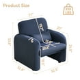 thumbnail image 5 of 2PCS Corduroy Fabric Accent Chair, Modern Upholstered Living Room Chairs with Lumbar Pillow, Wide Comfy Leisure Armchair for Bedroom, Office, Reading, Blue, 5 of 8