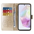 thumbnail image 4 of For Samsung Galaxy A56 5G 6.7 inch Embossed Butterfly Flowers With Card Slots And A Cash Compartment Shockproof Kickstand Flip Leather Phone Case For Women,Gold,For Galaxy A56 5G, 4 of 9