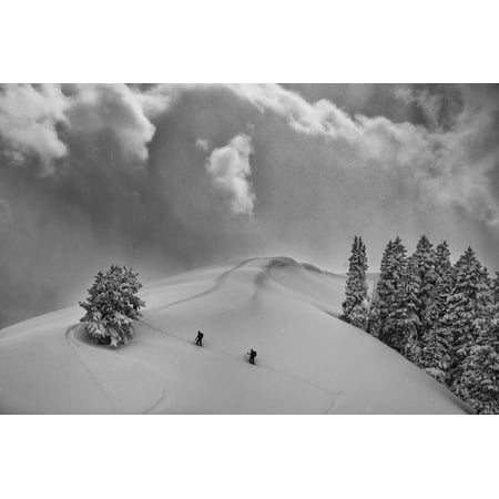 Backcountry Ski Climbers in Fresh Powder, Near Salt Lake City, Utah Print Wall Art By Howie Garber
