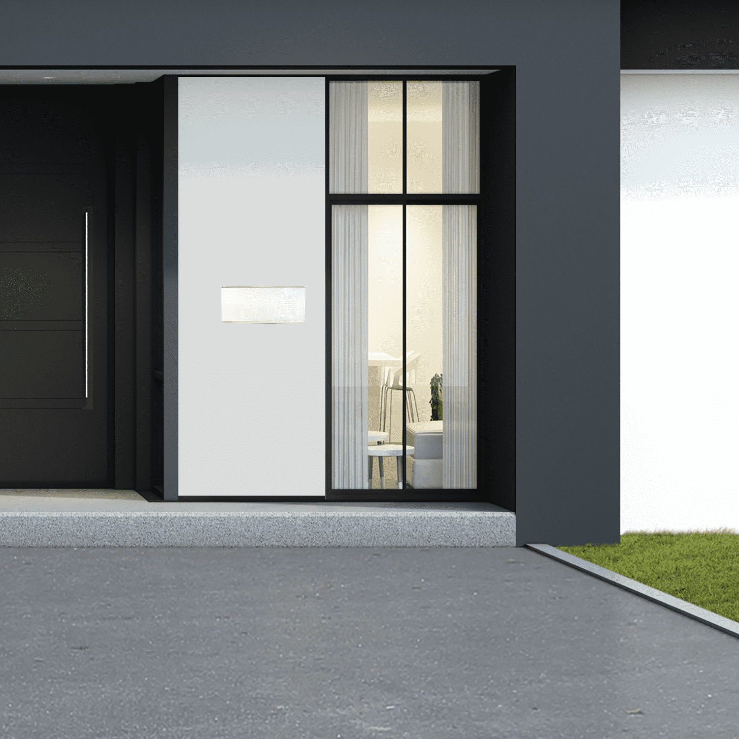 Plugsharge Through-The-Wall Drop Box with Rainproof Cover | Heavy Duty Through Wall Mailbox with 10-Inch Adjustable Chute | Rainproof Locking Drop Safe for Mail, Rent, Checks, Cash, and Keys, Black