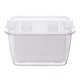 thumbnail image 1 of Caja de almacenamiento sellada para refrigerador Caja de drenaje de vegetales transparente de 2 compartimentos, 1 of 2