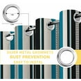 thumbnail image 4 of Fsddascl Black Blue Striped Blackout Curtains for Bedroom/Living Room, Thermal Insulated Kitchen Curtains, Farmhouse Modern Stripes Art Grommet Darkening Window Treatment Drapes 27.5"x39"x2, 4 of 6