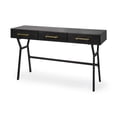 thumbnail image 5 of Mercana Vince 3 Drawer Metal Writing Desk in Matte Black, 5 of 6