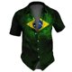 thumbnail image 5 of Camisetas gráficas con la bandera de Brasil impresas en 3D para hombre, camiseta informal con emblema nacional brasileño, manga corta, hawaiana, blusa con solapa para hombre, 5 of 5