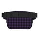 thumbnail image 3 of Fotbe Purple Black Plaid Cangurera Cuadrada con Estampado de Doble Capa, Bolsa de Cintura Ajustable Mini para Hombres y Mujeres, 3 of 9