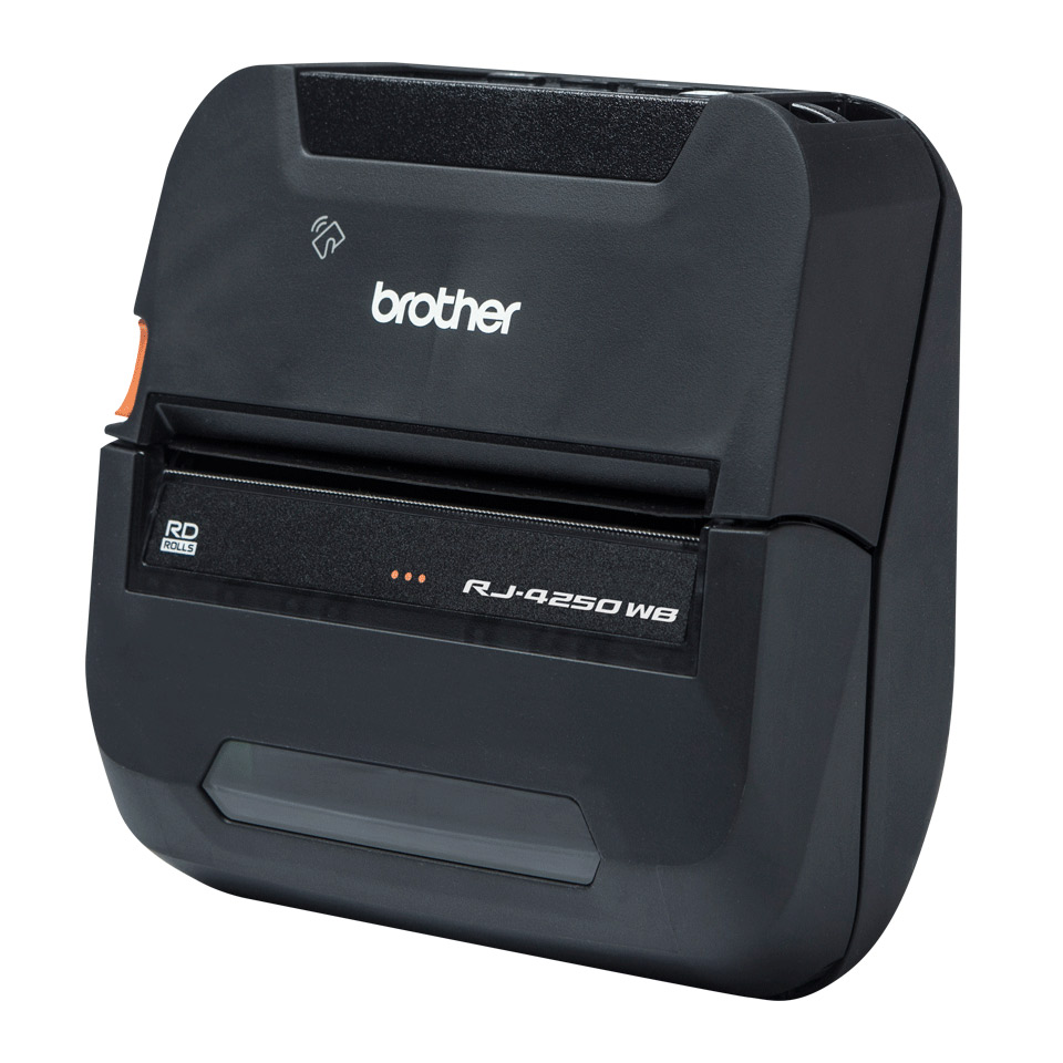 Brother RJ-4250WB Mobile Label Printer – Bluetooth & Wi-Fi, AirPrint iOS, Portable, Direct Thermal, Monochrome Printing