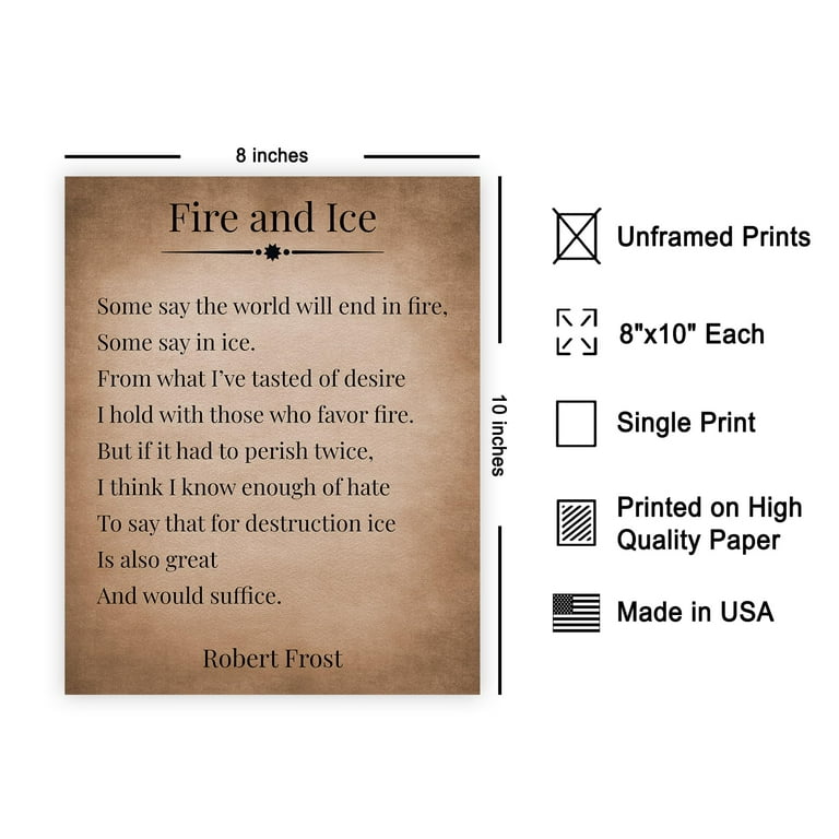Fire And Ice Robert Frost Fire And Ice Robert Frost Poem Art Print