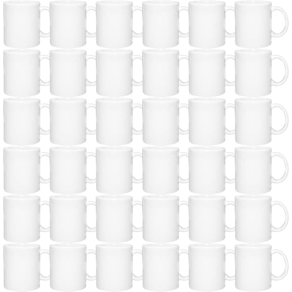 Set of 36 Sublimation Blanks Dishwasher White Ceramic Coffee Mugs 11oz Blank Ceramic Classic Drinking Cup Mug For Milk Tea Cola Water
