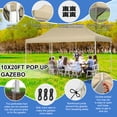 thumbnail image 3 of COBIZI 10x20 Heavy Duty Pop Up Canopy Tent with Mosquito Netting-Waterproof UPF 50+ Commercial Gazebo with Mesh Sidewalls,Full-Truss Instant Party Tent with Wheeled Bag,Khaki, 3 of 10