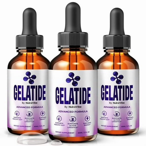 (3 Pack) Gelatide – Natural Daily Liquid Formula Designed to Align with Fitness Goals, Support an Active Lifestyle & Body Balance | Just a Few Drops for a Fit-Focused Routine (90 Servings)