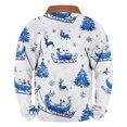thumbnail image 3 of successthop Mens Christmas Sweatshirt Ugly Quarter Zip Long Sleeve Top Pullover Streetwear with Pocket Sweaters Blue, 3 of 3