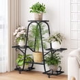 thumbnail image 2 of Plant Stand Indoor Outdoor Shelf Metal Holder Pot Rack Multiple Plants Stand Tall 6 Pot Flower Shelf Corner Living Room Garden,Black (Black, 6 Pots), 2 of 6