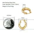 thumbnail image 6 of MangoFeel Chunky Gold Hoop Earrings with 925 Sterling Silver Post, 6 of 6