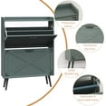 thumbnail image 3 of Shoe Cabinet with 2 Flip Drawers, Farmhouse Hidden Shoe Storage Cabinets, Narrow Wooden Shoes Organizer for Entryway, Slim Freestanding Shoe Rack Cabinet for Front Door Entrance, Green, 3 of 8