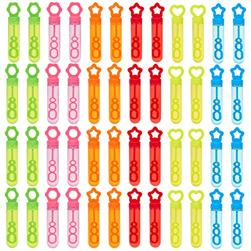 Burbujas de cumpleaños no tóxicas de panda azul - 48 recuerdos de fiesta surtidos para hacer burbujas - Burbujas de niños para fiestas y celebraciones con temática de estrellas, 6 colores, 35 ml (1,2 Blue Panda 843128161877