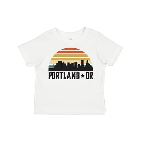 

Inktastic Portland Oregon Skyline Retro Sunset Gift Toddler Boy or Toddler Girl T-Shirt