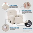 thumbnail image 2 of Super Stretch Couch Covers Recliner Covers Recliner Chair Covers Form Fitted Standard/Oversized Power Lift Reclining Slipcovers, Feature Soft Thick Jacquard, Ivory, 1 Pack, 2 of 7