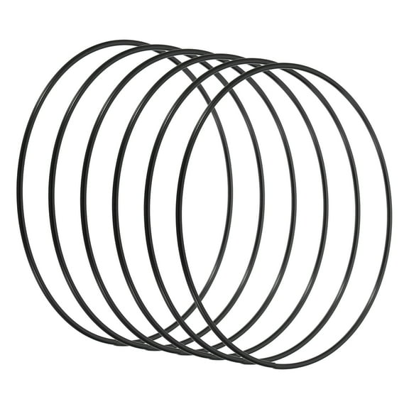 Uxcell 6 Inch Round Dream Catcher Rings, 6 Pcs Metal Christmas Macrame Wreath Floral Ring Hoop, Black