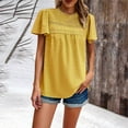 thumbnail image 3 of Pretty Comy Women's Temperament Solid Color Short-sleeved Parquet Top, 3 of 8