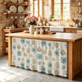 thumbnail image 6 of Teal Yellow Snowflake Christmas Cabinet Curtain 32"Wx55"L,Dustproof Pantry Door Curtain W/ Self Adhesive Tape,Xmas Snowflake Rustic Tall Storage Cover Privacy Drape for Bathroom Kitchen Laundry Room, 6 of 9