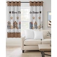 thumbnail image 2 of Vintage Gingerbread Blackout Curtains for Bedroom Living Room Darkening Curtains 54 Inch Long Stars House Retro Art Short Curtain for Small Window Treatment Thermal Insulated Grommet Drapes 52"x54"x2, 2 of 9