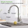 thumbnail image 2 of Grifo de Fregadero de Cocina, Grifo de Cocina Acero Inoxidable Extraible, Mezclador para Fregadero de Cocina, Grifo Giratorio de 360° con Rociador Desplegable, Diseño de Agua Fría y Caliente, 2 of 8