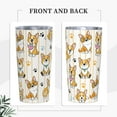 thumbnail image 3 of Cute Dog Corgi On A Striped Background Tumbler Travel Coffee Mug With Flip Lid 20 Oz Insulated Tumbler Cup Gift For Father Mother Friend Birthday, 3 of 6
