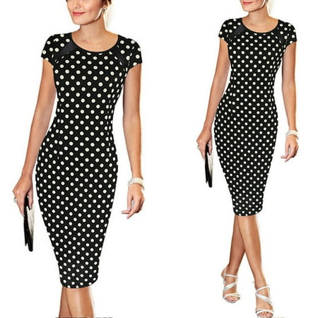 Style Pencil Dress - Women Lady Dress Bandage Bodycon Short Sleeve Skinny Formal Black Sexy Party Summer Pencil Mini Dress S-3XL