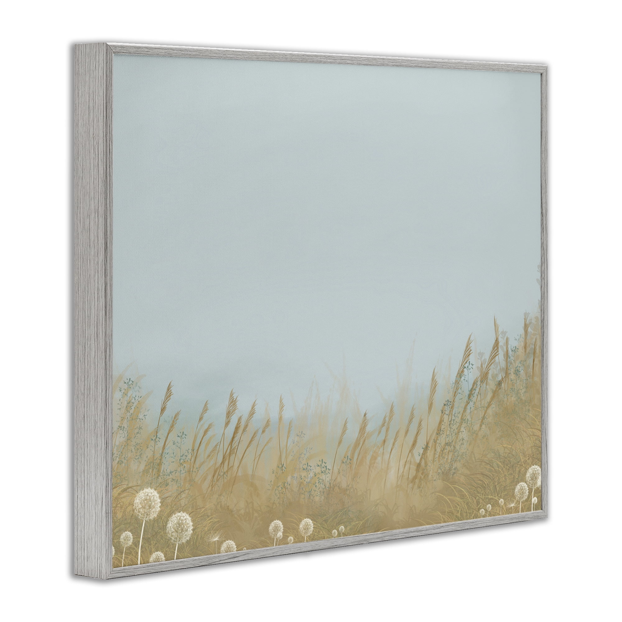 Misty Meadows Blowing in Wind Gray Framed Giclee Art, design by Renel Peters