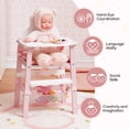 thumbnail image 5 of Robud Wooden Doll High Chair with Tray, Adjustable Pretend Play Feeding Seat for 18" Baby Dolls, Stable Doll Furniture Gift for Girls Ages 3+, 5 of 12