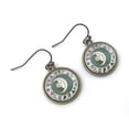 thumbnail image 2 of Lunar Calendar Earrings, Alchemy Jewelry, Pagan Calendar, Antique Brass Setting, Gift for Women, Hermetic Jewelry, 2 of 8