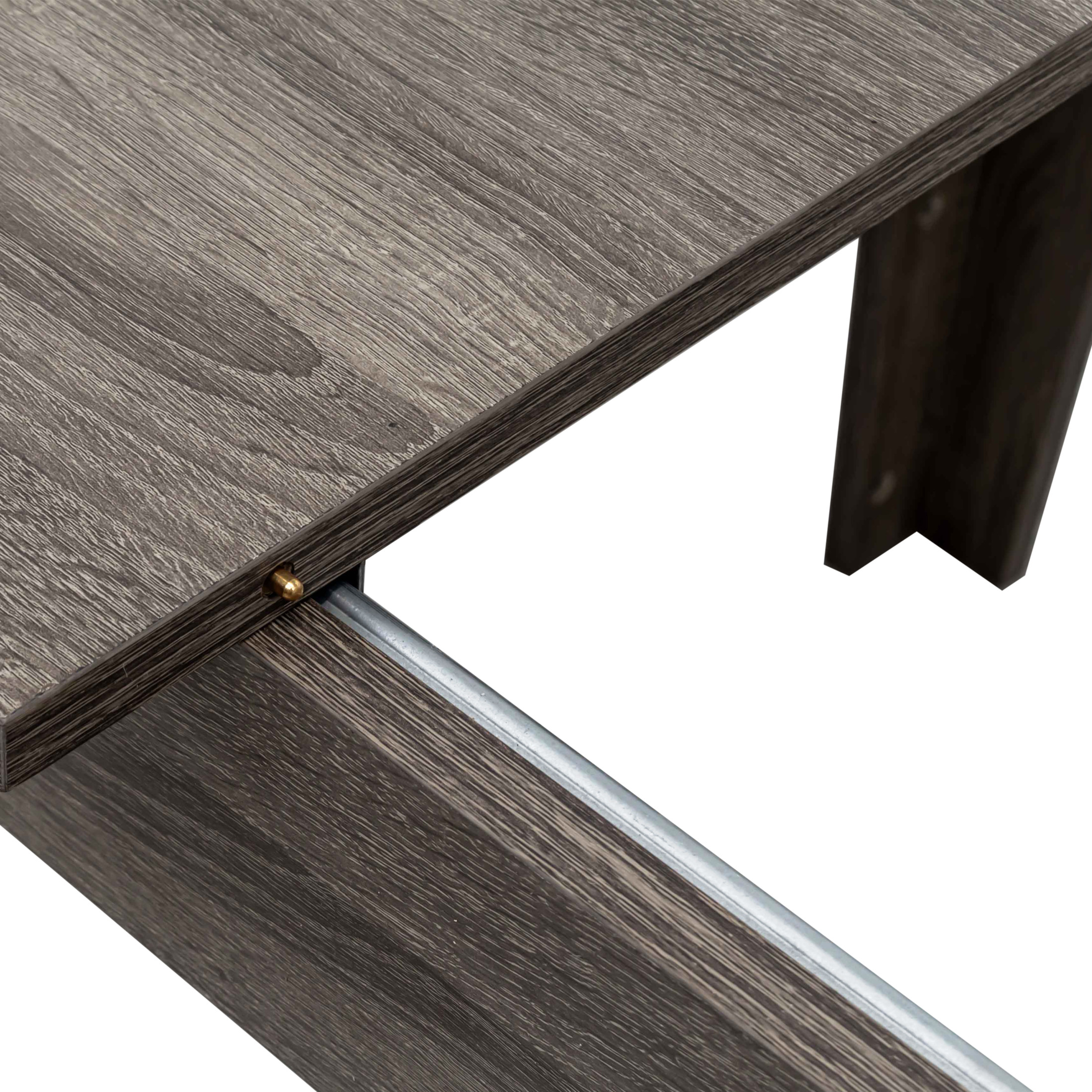 Noble House Lauren 106.5" Extendable Dining Table, Woodgrain Top, Modern Rectangular Wooden Kitchen Table, Dark Oak