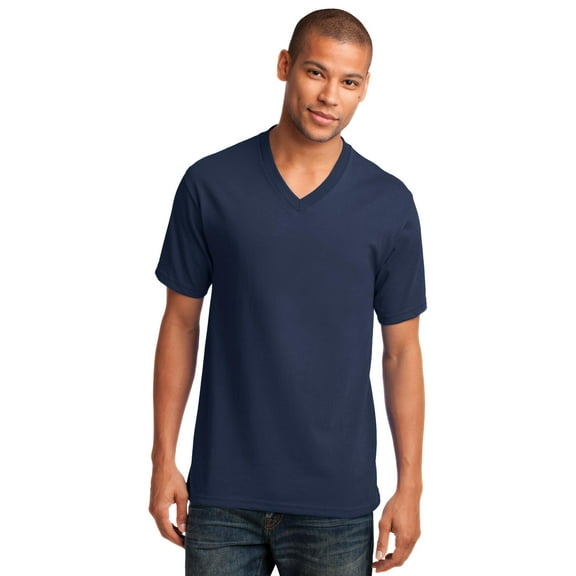 Port & Company T Shirt PC54V Men's 5.4-oz 100% Cotton V-Neck T-Shirt