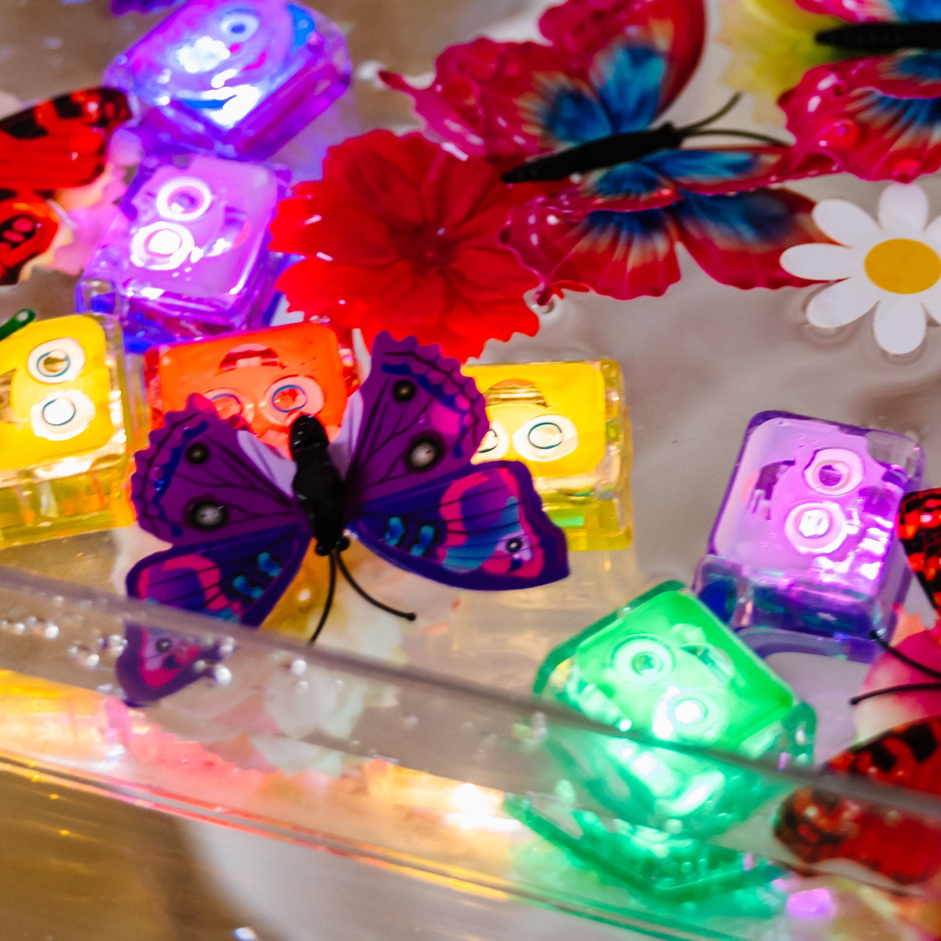 Glo Pals Light-Up Sensory Water Cubes - Purple (Set of 4) for Ages 3 and Up